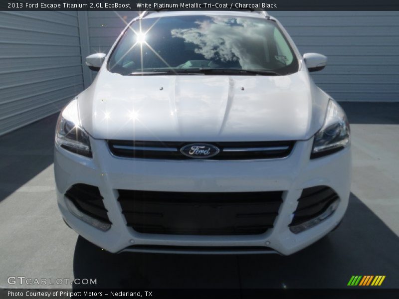 White Platinum Metallic Tri-Coat / Charcoal Black 2013 Ford Escape Titanium 2.0L EcoBoost