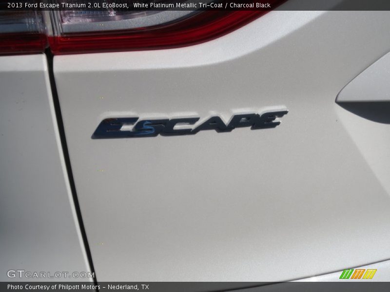 White Platinum Metallic Tri-Coat / Charcoal Black 2013 Ford Escape Titanium 2.0L EcoBoost