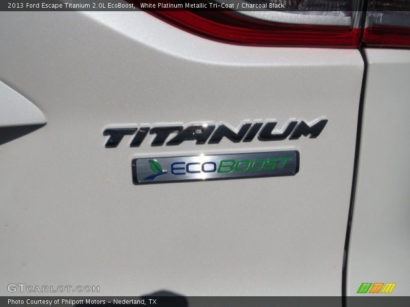 White Platinum Metallic Tri-Coat / Charcoal Black 2013 Ford Escape Titanium 2.0L EcoBoost