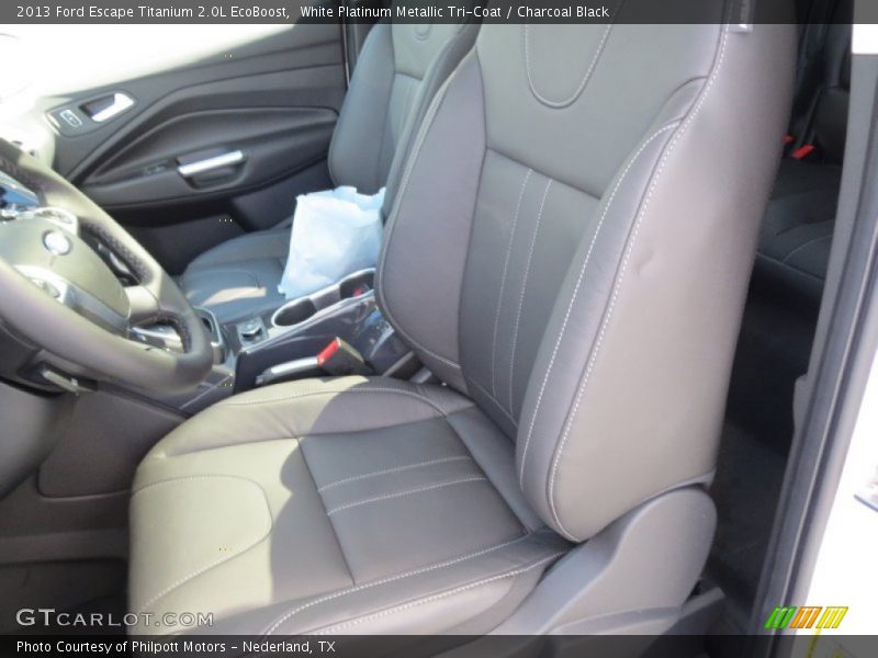 White Platinum Metallic Tri-Coat / Charcoal Black 2013 Ford Escape Titanium 2.0L EcoBoost