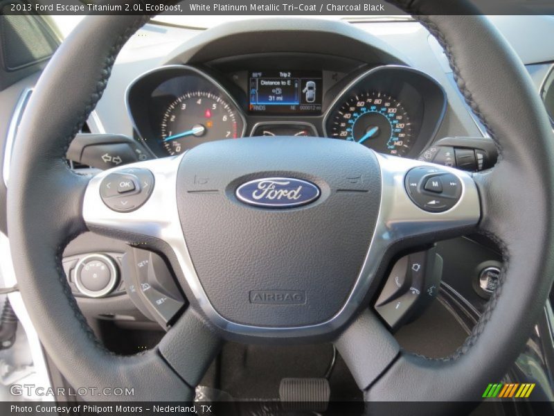 White Platinum Metallic Tri-Coat / Charcoal Black 2013 Ford Escape Titanium 2.0L EcoBoost
