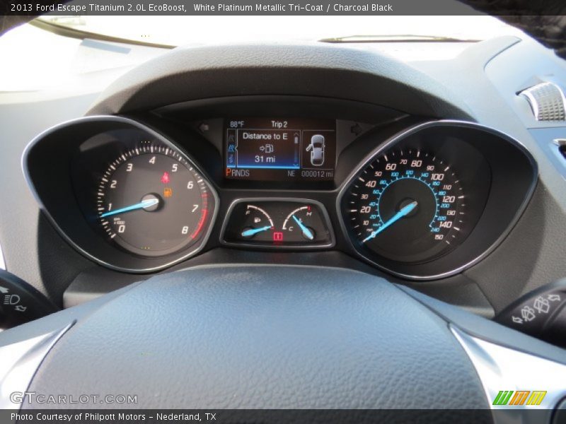 White Platinum Metallic Tri-Coat / Charcoal Black 2013 Ford Escape Titanium 2.0L EcoBoost