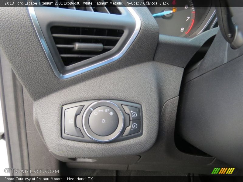 White Platinum Metallic Tri-Coat / Charcoal Black 2013 Ford Escape Titanium 2.0L EcoBoost