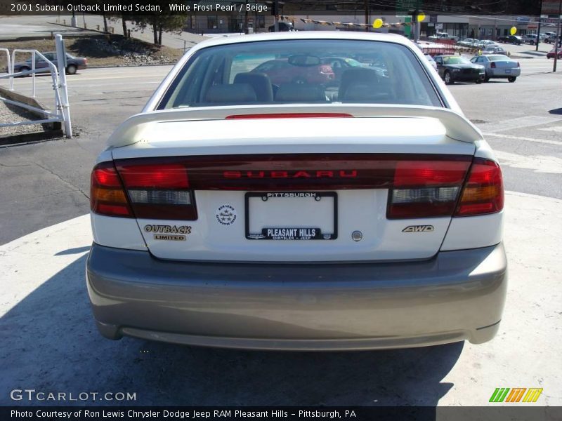 White Frost Pearl / Beige 2001 Subaru Outback Limited Sedan