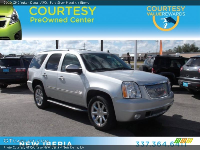 Pure Silver Metallic / Ebony 2010 GMC Yukon Denali AWD