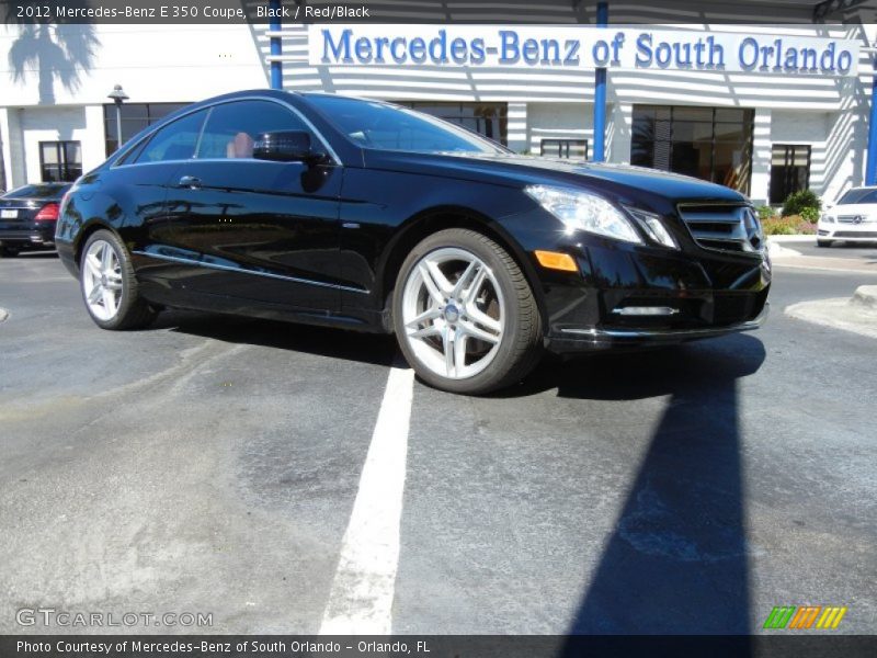 Black / Red/Black 2012 Mercedes-Benz E 350 Coupe