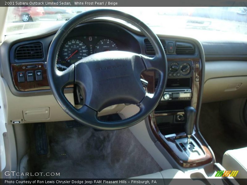 White Frost Pearl / Beige 2001 Subaru Outback Limited Sedan