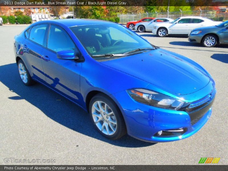 Blue Streak Pearl Coat / Black/Light Diesel Gray 2013 Dodge Dart Rallye