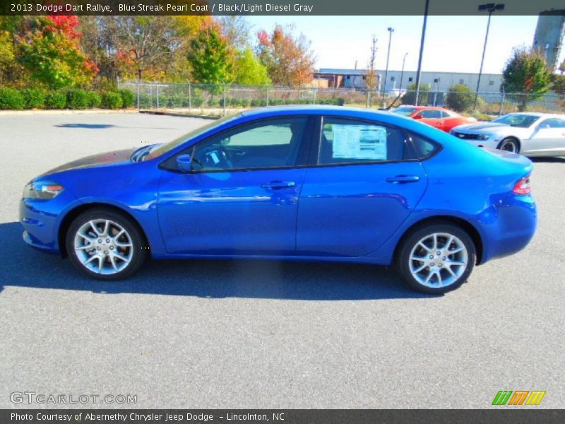 Blue Streak Pearl Coat / Black/Light Diesel Gray 2013 Dodge Dart Rallye
