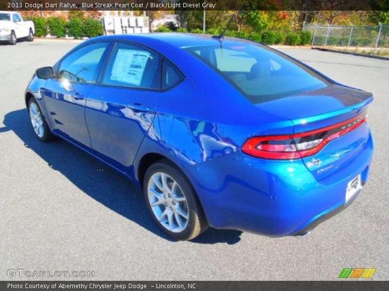 Blue Streak Pearl Coat / Black/Light Diesel Gray 2013 Dodge Dart Rallye