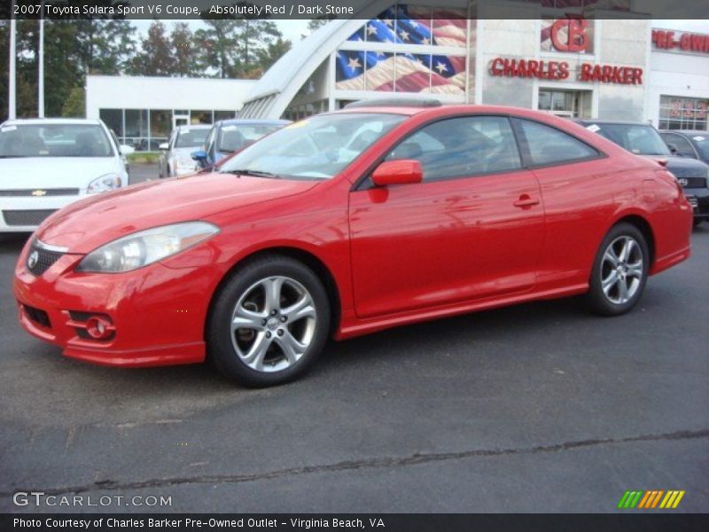 Absolutely Red / Dark Stone 2007 Toyota Solara Sport V6 Coupe