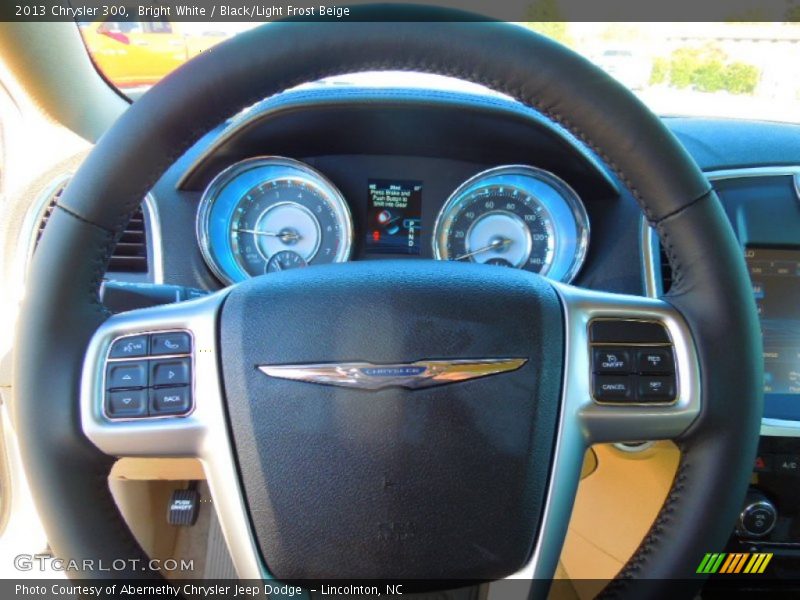 Bright White / Black/Light Frost Beige 2013 Chrysler 300
