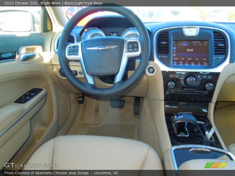 Bright White / Black/Light Frost Beige 2013 Chrysler 300