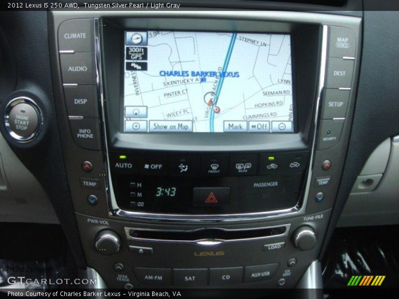 Tungsten Silver Pearl / Light Gray 2012 Lexus IS 250 AWD