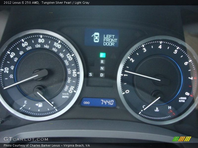 Tungsten Silver Pearl / Light Gray 2012 Lexus IS 250 AWD