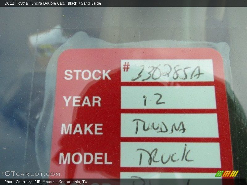 Black / Sand Beige 2012 Toyota Tundra Double Cab