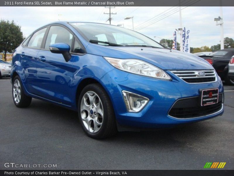 Blue Flame Metallic / Charcoal Black/Blue Cloth 2011 Ford Fiesta SEL Sedan