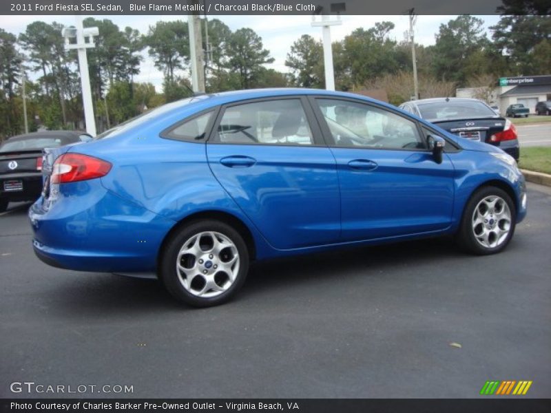Blue Flame Metallic / Charcoal Black/Blue Cloth 2011 Ford Fiesta SEL Sedan