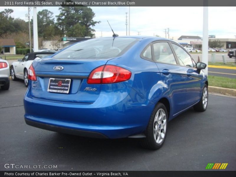 Blue Flame Metallic / Charcoal Black/Blue Cloth 2011 Ford Fiesta SEL Sedan