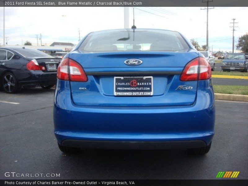 Blue Flame Metallic / Charcoal Black/Blue Cloth 2011 Ford Fiesta SEL Sedan