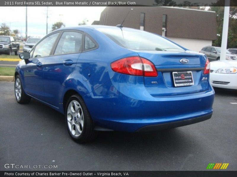 Blue Flame Metallic / Charcoal Black/Blue Cloth 2011 Ford Fiesta SEL Sedan
