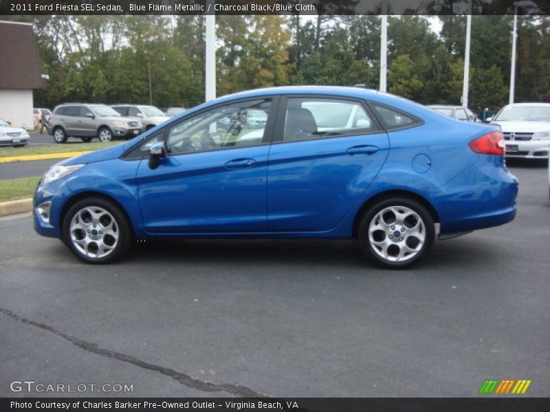 Blue Flame Metallic / Charcoal Black/Blue Cloth 2011 Ford Fiesta SEL Sedan