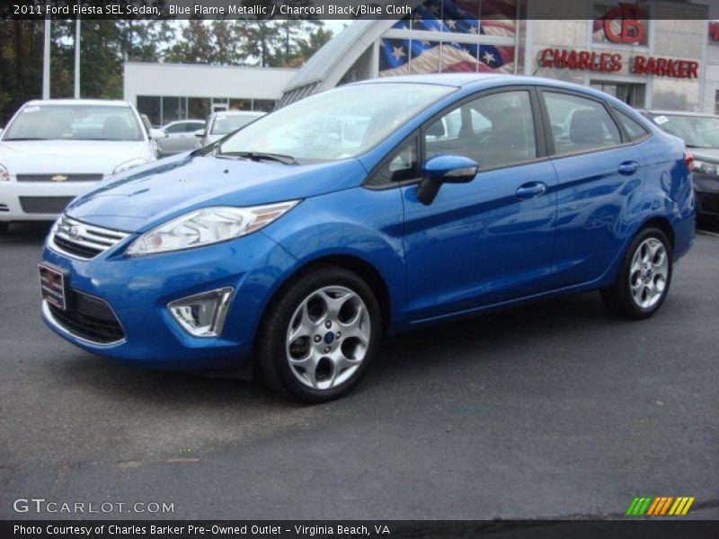 Blue Flame Metallic / Charcoal Black/Blue Cloth 2011 Ford Fiesta SEL Sedan