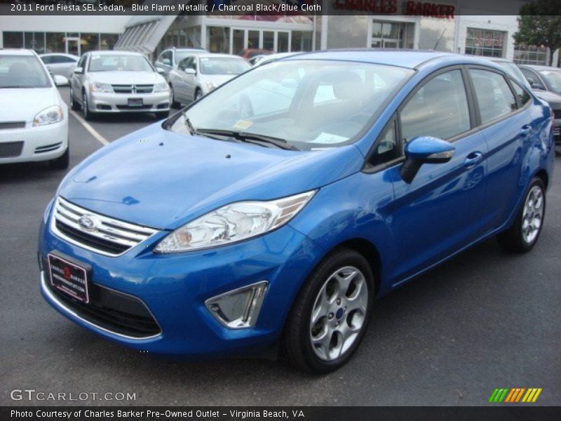 Blue Flame Metallic / Charcoal Black/Blue Cloth 2011 Ford Fiesta SEL Sedan