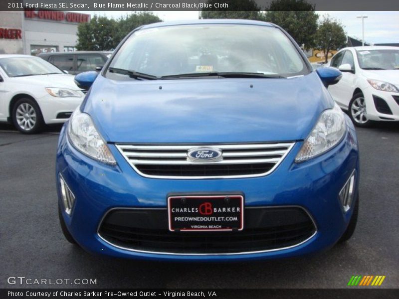 Blue Flame Metallic / Charcoal Black/Blue Cloth 2011 Ford Fiesta SEL Sedan