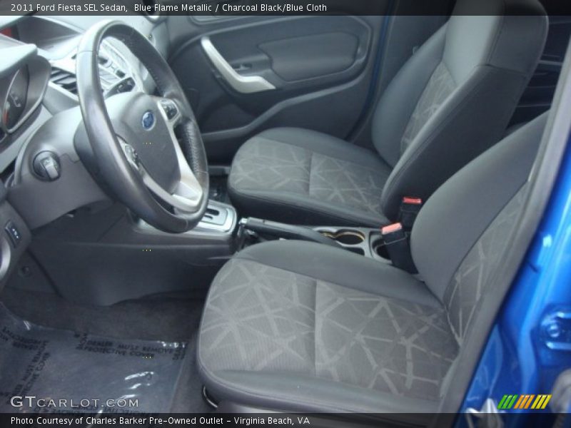 Blue Flame Metallic / Charcoal Black/Blue Cloth 2011 Ford Fiesta SEL Sedan