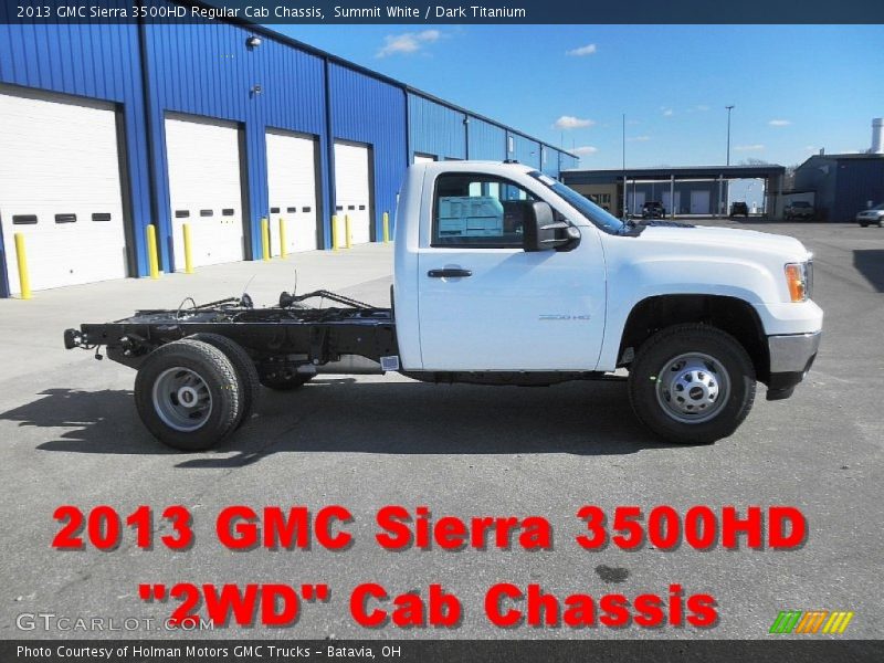 Summit White / Dark Titanium 2013 GMC Sierra 3500HD Regular Cab Chassis