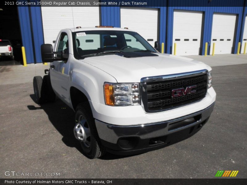 Summit White / Dark Titanium 2013 GMC Sierra 3500HD Regular Cab Chassis