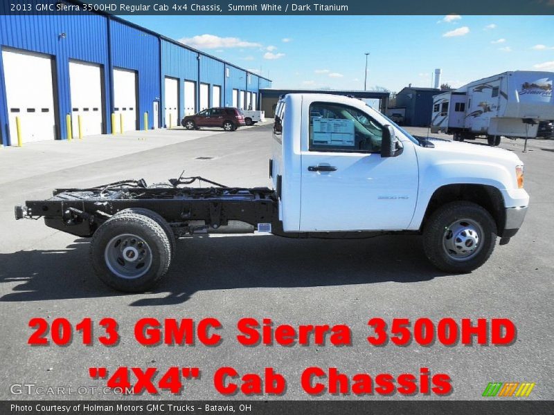 Summit White / Dark Titanium 2013 GMC Sierra 3500HD Regular Cab 4x4 Chassis