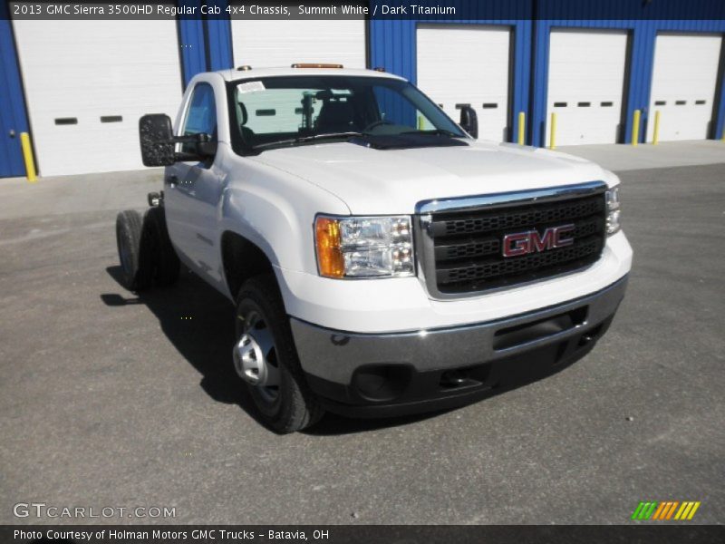 Summit White / Dark Titanium 2013 GMC Sierra 3500HD Regular Cab 4x4 Chassis