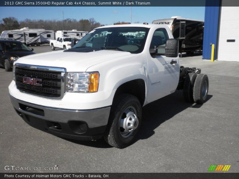 Summit White / Dark Titanium 2013 GMC Sierra 3500HD Regular Cab 4x4 Chassis