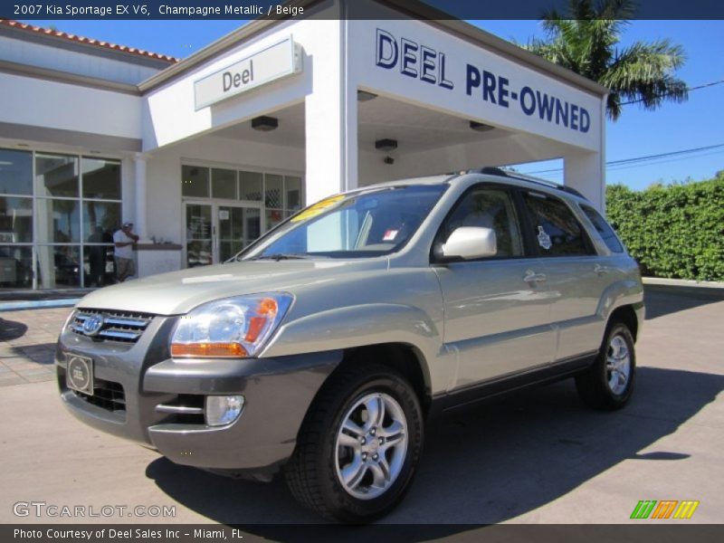 Champagne Metallic / Beige 2007 Kia Sportage EX V6