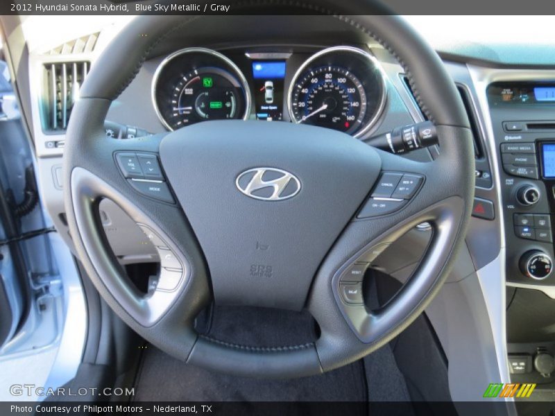 Blue Sky Metallic / Gray 2012 Hyundai Sonata Hybrid