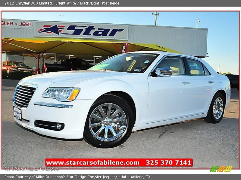 Bright White / Black/Light Frost Beige 2012 Chrysler 300 Limited