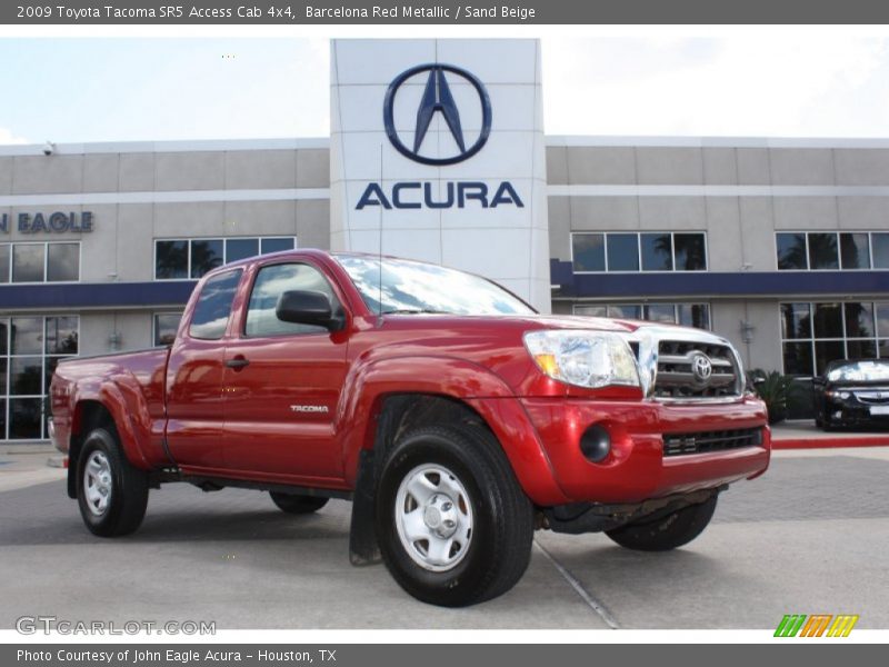 Barcelona Red Metallic / Sand Beige 2009 Toyota Tacoma SR5 Access Cab 4x4