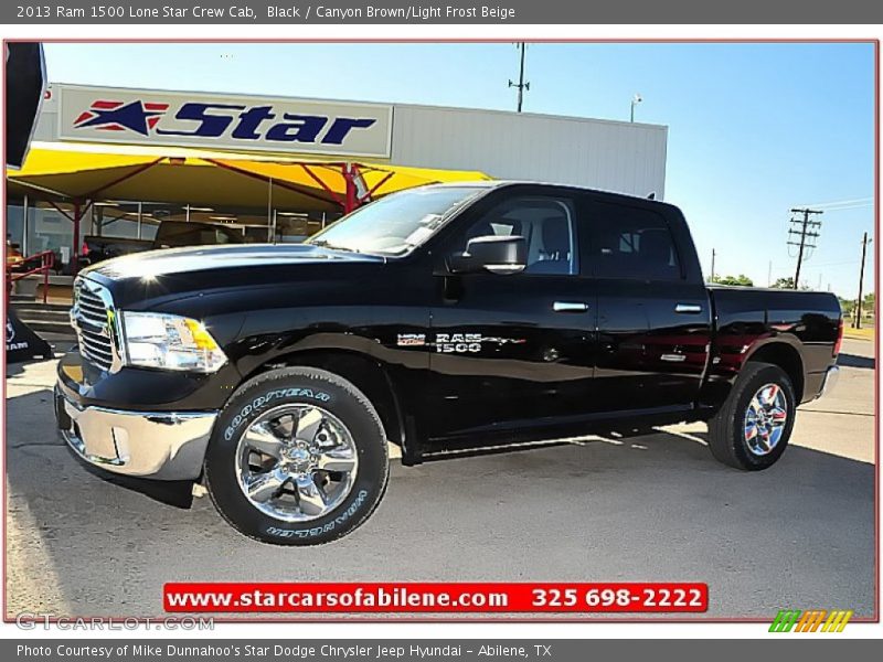 Black / Canyon Brown/Light Frost Beige 2013 Ram 1500 Lone Star Crew Cab