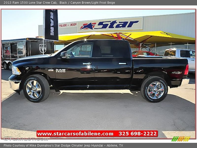 Black / Canyon Brown/Light Frost Beige 2013 Ram 1500 Lone Star Crew Cab