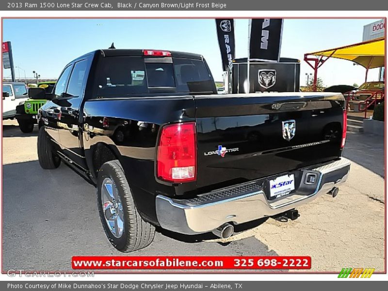 Black / Canyon Brown/Light Frost Beige 2013 Ram 1500 Lone Star Crew Cab