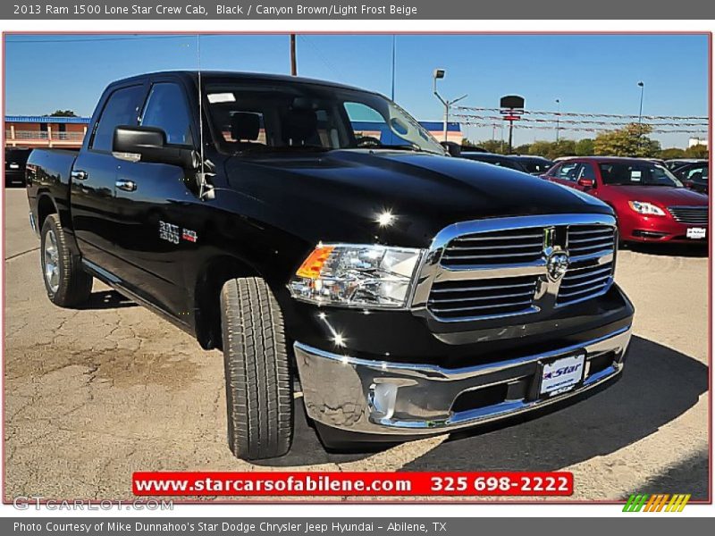 Black / Canyon Brown/Light Frost Beige 2013 Ram 1500 Lone Star Crew Cab