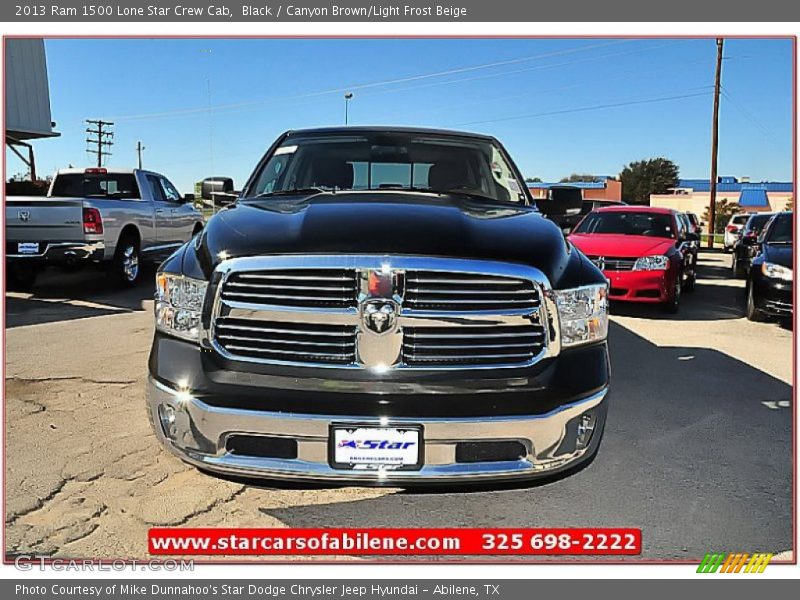 Black / Canyon Brown/Light Frost Beige 2013 Ram 1500 Lone Star Crew Cab