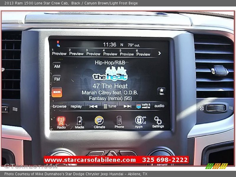 Black / Canyon Brown/Light Frost Beige 2013 Ram 1500 Lone Star Crew Cab