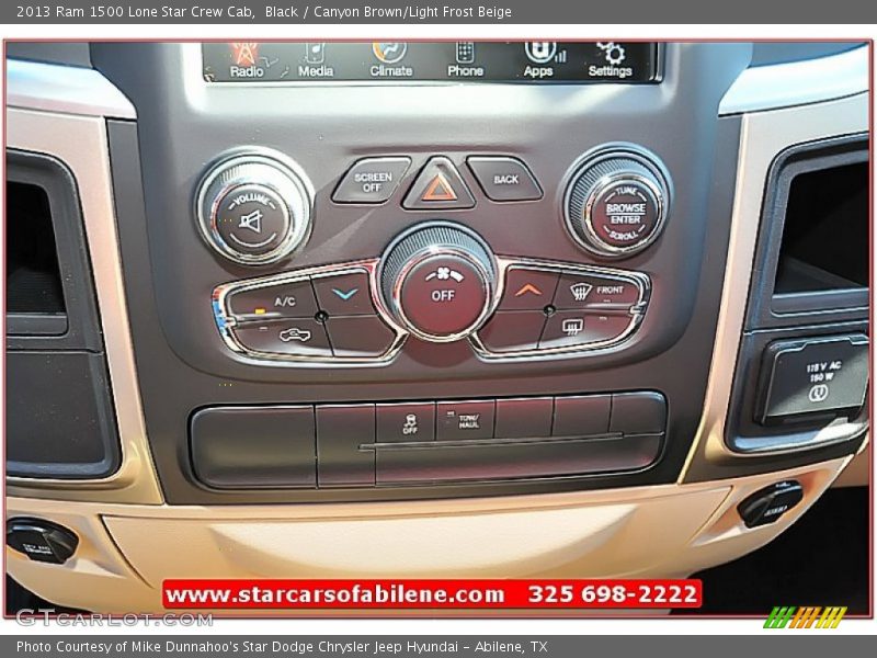 Black / Canyon Brown/Light Frost Beige 2013 Ram 1500 Lone Star Crew Cab