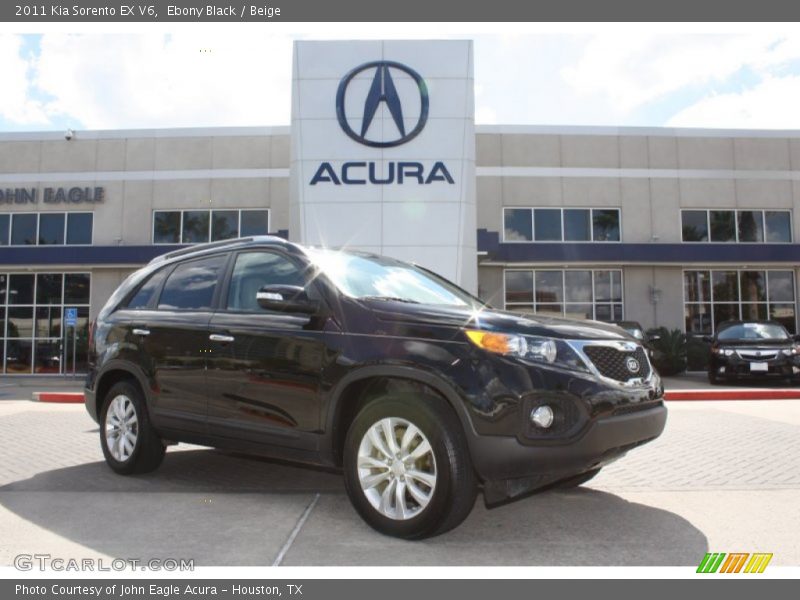 Ebony Black / Beige 2011 Kia Sorento EX V6
