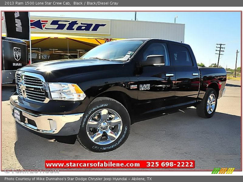 Black / Black/Diesel Gray 2013 Ram 1500 Lone Star Crew Cab