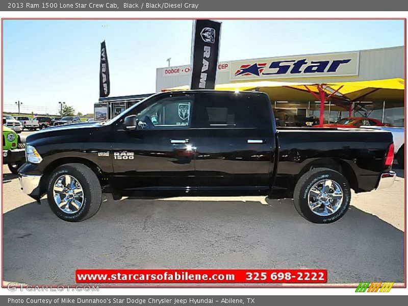 Black / Black/Diesel Gray 2013 Ram 1500 Lone Star Crew Cab