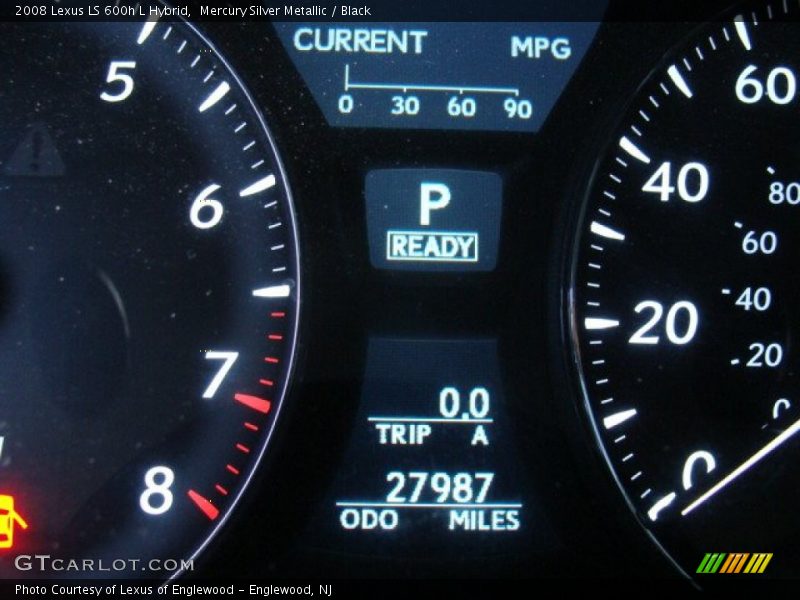 Mercury Silver Metallic / Black 2008 Lexus LS 600h L Hybrid